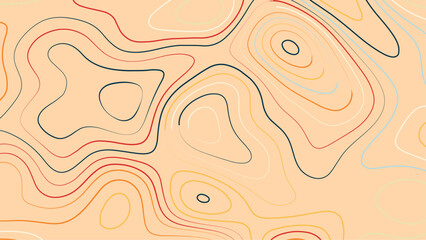 Topographic map contour background. Contour map vector. Map line of topography. Vector abstract topographic map concept with space for your copy. 
