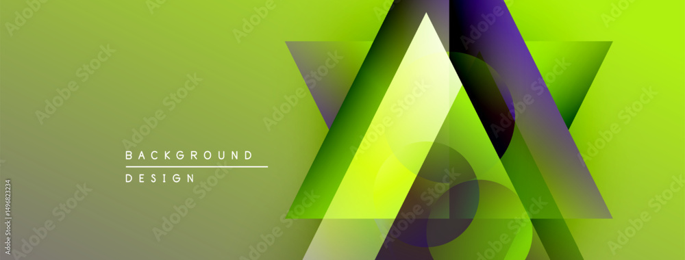 Aufkleber abstract geometric design. vivid green, purple gradients create dynamic visual effect. modern backgr