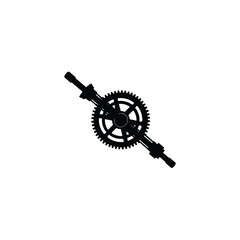 Obraz premium silhouette of car engine gear on white background
