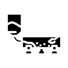 rotary kiln cement production glyph icon vector illustration