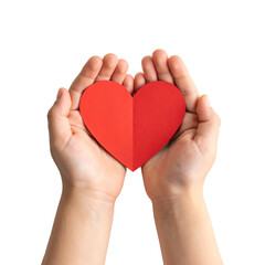 Obraz premium Hands holding a heart symbol of love.