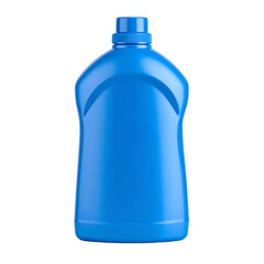 Bright blue bottle for liquid detergent or chemical.