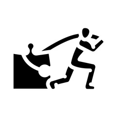 human jigsaw puzzle glyph icon vector illustration