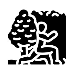 outdoor yoga spring glyph icon vector illustration