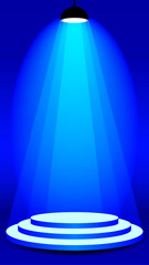Podium symbol editable vector icon. Blue Winners podium.