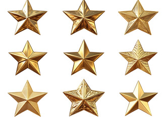 Fototapeta premium [Transparent Background PNG]Golden Stars on White Background