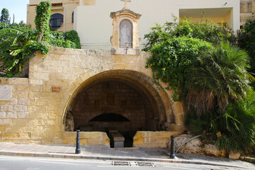 Historic wash house in Fontana on the island of Gozo, Malta  