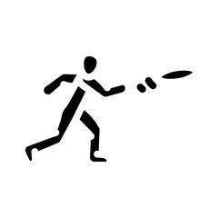 playing frisbee summer spend time glyph icon vector illustration