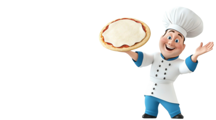 A smiling professional chef in uniform proudly displaying a freshly prepared mouthwatering pizza with melted cheese and other appetizing toppings