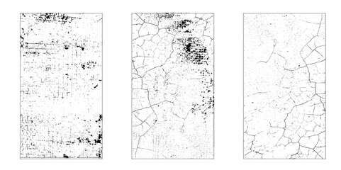 Obraz premium Collection of 3 grunge vertical wall background.