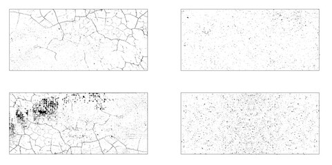 Collection of 4 grunge horizontal wall background.