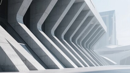 Obraz premium Modern Concrete Architectural Structure with Geometric Patterns