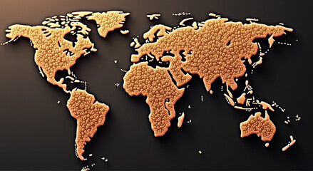 world map on grunge background