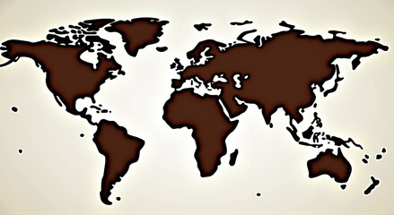 world map on black background