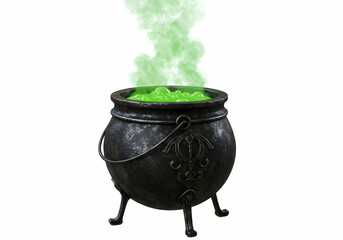 Spooky Halloween Cauldron with Green Potion