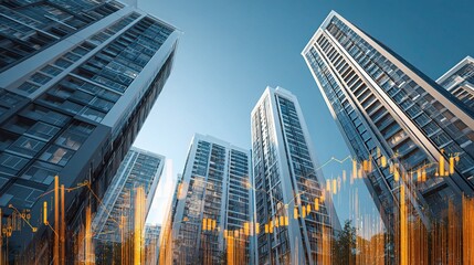 Urban Real Estate Brokers Reviewing City Parcels with Stock Trends