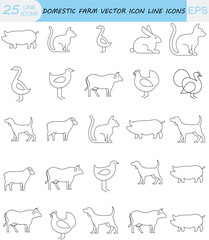 Farm animal silhouette Domestic animal vector