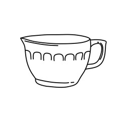 Coffee cup line drawing illustration
