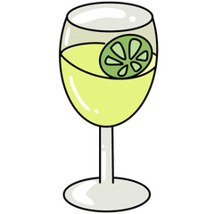 refreshing lemon juice in glass








