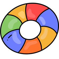 Colorful inflatable swim ring