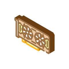 high performance graphics card gaming pc isometric icon vector illustration