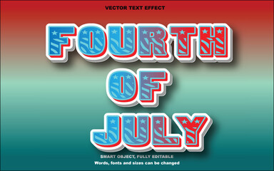 3D text effect fourth of july usa independence day.