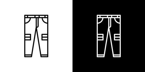 Pants icon stroke vector icon simple black style, illustration.