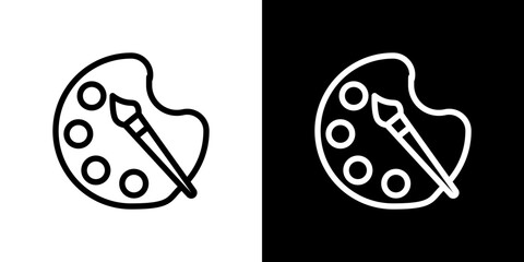Paint icon stroke vector icon simple black style, illustration.