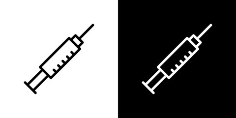 Needle icon stroke vector icon simple black style, illustration.