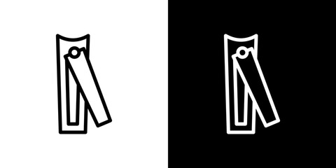 Nail clippers icon stroke vector icon simple black style, illustration.