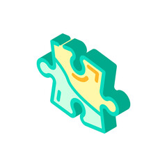 jigsaw puzzle piece isometric icon vector illustration