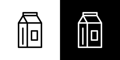 Milk carton icon stroke vector icon simple black style, illustration.