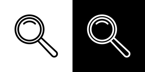 Loupe icon stroke vector icon simple black style, illustration.