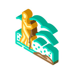 hiking nature trails spring isometric icon vector illustration