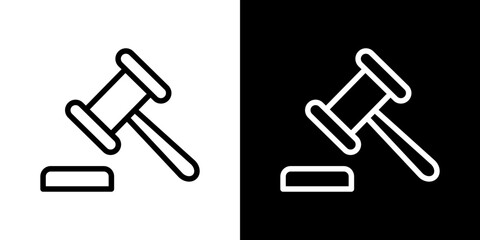 Law icon stroke vector icon simple black style, illustration.