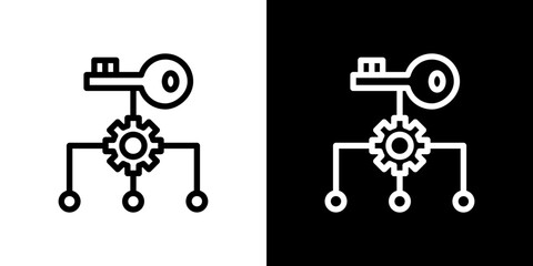 Key factor icon stroke vector icon simple black style, illustration.