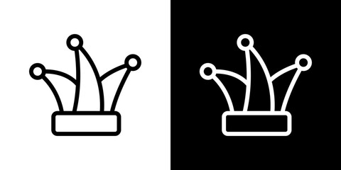 Joker hat icon stroke vector icon simple black style, illustration.