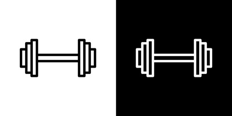 Gym icon stroke vector icon simple black style, illustration.