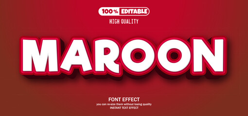Maroon editable text effect
