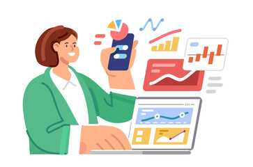 Analyzing data. Online analysis and statistics. Financial development and management. Investment