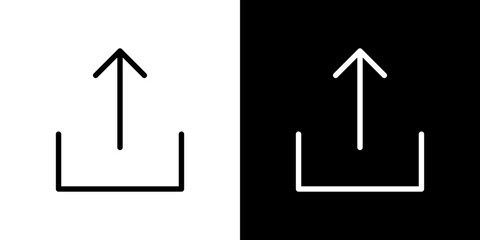 Export icon stroke vector icon simple black style, illustration.