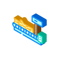 timber sawmill process isometric icon vector illustration