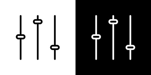 Equalizer icon stroke vector icon simple black style, illustration.