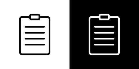 Clipboard icon stroke vector icon simple black style, illustration.