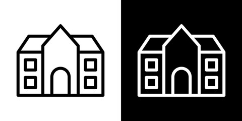Campus icon stroke vector icon simple black style, illustration.