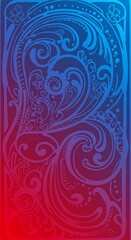 Ornamental flourish dances in vibrant gradients