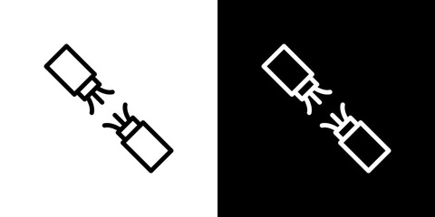 Broken Wire Icon icon stroke vector icon simple black style, illustration.