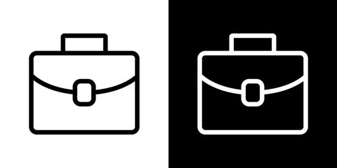Briefcase icon stroke vector icon simple black style, illustration.