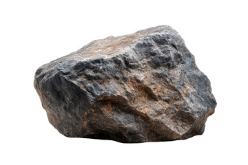 A large, rugged rock with a textured surface, Isolated on transparent Background