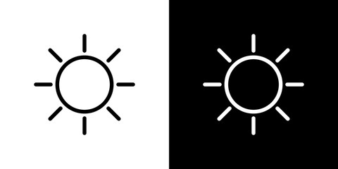 Brightness icon stroke vector icon simple black style, illustration.